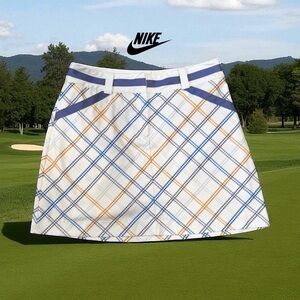 Nike, Golf Fit Dry Skort PlaidBlue Yellow White Women's, Size Medium 🏌🏼‍♀️